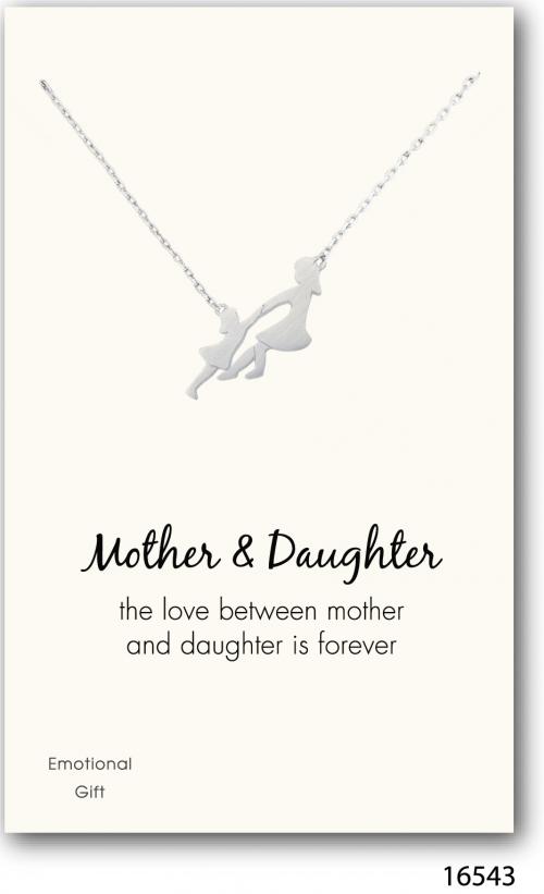 Mother and daughter silver pendant
